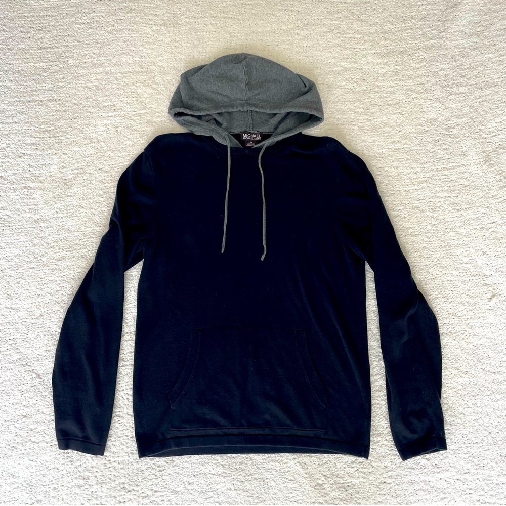 Michael Kors, Hoody/Sweater, Mens, Black and Gray, Size Medium